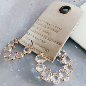 Anthropologie Margot Hoop Earrings Sparkly Gold